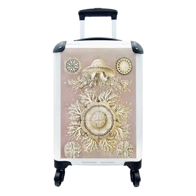 Produktbild von MuchoWow® Koffer Handgepäck Trolley Rollkoffer Kleine Reisekoffer mit 4 Rollen - Jahrgang - Ernst Haeckel - Qualle - Kunst - Cabin Size < 55x40x23 cm & 55x40x20 cm - Fotokoffer - Kabinenkoffer - Boardgepäck - Reise-Box - Reisekoffer - Reisegepäck - Koffer mit Bild - Trolley für Kinder