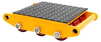 Produktbild von Transportfahrwerk 15T mit 9 Rollen, Industrierollen für Möbeltransport, Schwerlastrollen, Gelb