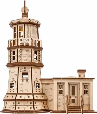 Zdjęcie produktu dla Ugears 3D Drewniane Puzzle Mechaniczne Latarnia Morska Rozłupana Skała