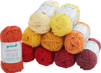Image de Gründl Coton Quick Mini Shades Jaune Rouge Lot de 10 37,5 m 15 g de fil