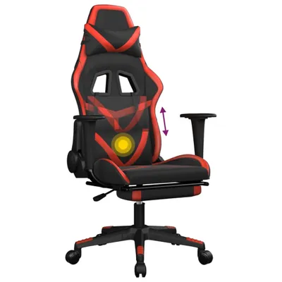 Image de Chaise de jeu de massage avec repose-pied Noir&Rouge Similicuir