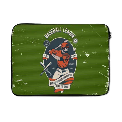 Produktbild von MuchoWow® Laptop Hülle 13 Zoll Baseball - Baseball - Retro Laptoptasche - Laptophülle - Sleeve - Rundumschutz