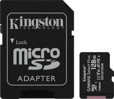 Produktbild von Kingston Technology 128GB micSDXC Canvas Select Plus 100R A1 C10 Einzelpack ohne Adapter, 128 GB, MicroSDXC, Klasse 10, UHS-I, 100 MB/s, Class 1 (U1)