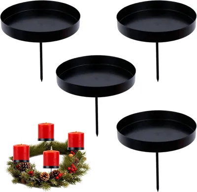 Produktbild von Adventskranz Geschenkhalter aus Metall, 8 cm, 4er Set, für Adventskränze