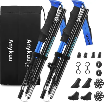 Obrázok produktu pre Turistické palice 110-130 cm, teleskopické, modrá, pre turistiku