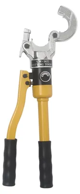Produktbild von Hydraulisches Presswerkzeug - Rohrpresszange für PEX - 8 Tonnen Presskraft - 4 Pressbacken 16–32 mm - 360° Drehbarer Kopf - Aufbewahrungskoffer Inklusive - - Gelb