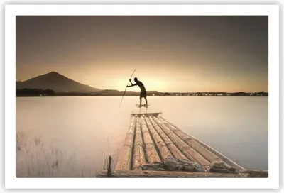 Produktbild von Poster - Poster ohne Rahmen - Floß Westen die Sonne - 91,5x61 cm - Wand Bild - Wanddeko - Wandbilder - Kunstposter - Wandposter - Bilder - Kunstdruck - Wanddekoration - Wandbild - P2XAA91x61-4353