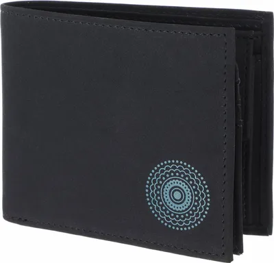 Produktbild von oxmox Geldbörse New Cryptan RFID Protect Querscheinbörse Circle Bloom Print Cyan Black schwarz
