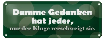Produktbild von Blechschild Spruch 27x10cm Dumme Gedanken hat jeder Dekoration