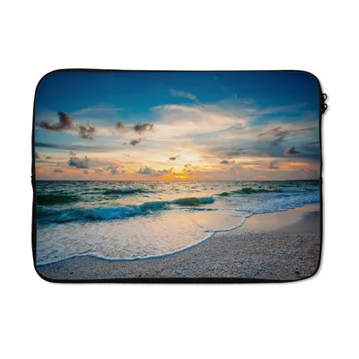 Produktbild von MuchoWow® Laptop Hülle 14 ZollStrand - Meer - Sonnenuntergang Laptoptasche - Laptoptasche - Stoßsicher - Schutzhaube