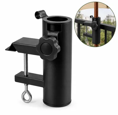 Productafbeelding van Parasolhouder Balkon – Metalen Balkonklem voor Parasol – Geschikt tot Ø38 mm – Verstelbaar – Antraciet, AI-gegenereerde afbeelding