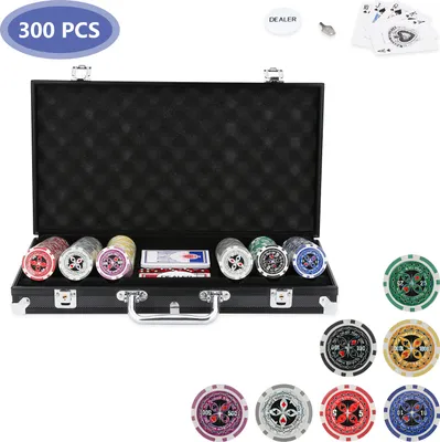 Produktbild von karpal Pokerchips Clay Pokerset Chipskoffer CHIP Pokerkoffer 300 Chips Pokerkarten