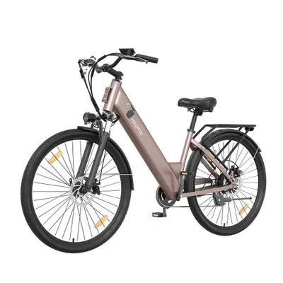 Obrázek produktu pro Elektrické kolo o velikosti 28 palců, městské elektrické kolo a holandské elektrické kolo s baterií 36V 13Ah, s dojezdem až 80-100 km, s převodovkou Shimano 7 rychlostí, motorem 250W a rychlostí 25 km/h, dámské elektrické kolo, zlatá barva
