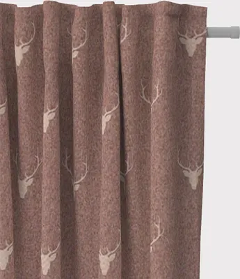 Produktbild von SCHÖNER LEBEN. Vorhang Jacquard Hirschkopf Geweih rotbraun beige 245cm Aufhängung Smok-Schlaufenband