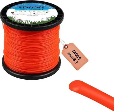 Immagine prodotto di Filo in nylon per decespugliatore 16 mm/200 m - Filo di ricambio rotondo in nylon per tosaerba - Verde-arancione