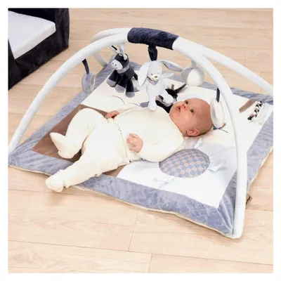 Produktbild von Krabbeldecke mit Spielbogen, Alex und Bibou, 74 x 68 x 25 cm, Blau
