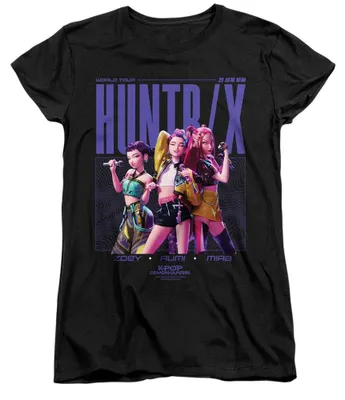 Imagen del producto de Camiseta para mujer de la colección "K-Pop Demon Hunters", diseño "Huntrix Honmoon World Tour", modelo TV42488 (talla XL), color
