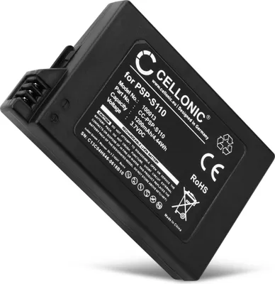 Produktbild von CELLONIC 1x Akku für Spielekonsole Kompatibel mit Sony PSP Slim & Lite 2, PSP Slim & Lite 3, PSP-S110 - (1200mAh, 3.7V)