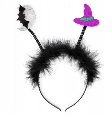 Produktbild von PartyPal Haarreif mit Fledermaus und Hut für Halloween