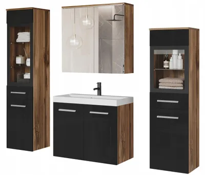 Immagine prodotto di Set da bagno ESTELA 2 - rovere wotan / nero lucido