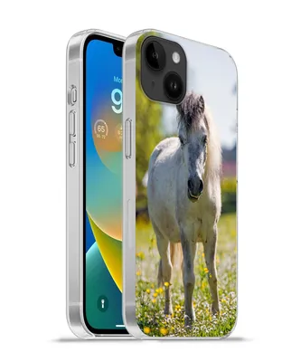 Produktbild von MuchoWow® Handyhülle Schutzhülle Hülle für Apple iPhone 14 Plus - Soft case Pferd - Blumen - Licht Silikon Softcase Handy Hülle - Abbildung