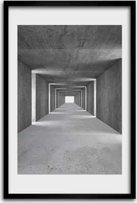 Produktbild von Bild - Bilderrahmen - 40 cm x 60 cm - MDF - Rahmen - Wandkunst - Konkreter Tunnel