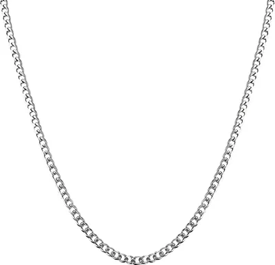 Image de Collier cubain pour hommes Acier inoxydable 316L 3,5 mm 66 cm Argent