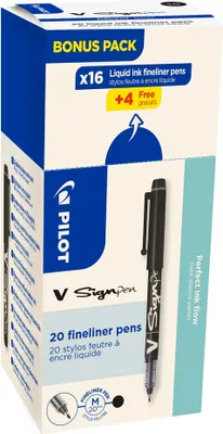 Produktbild von PILOT Faserschreiber V Sign Pen VALUE PACK schwarz 20 Stifte