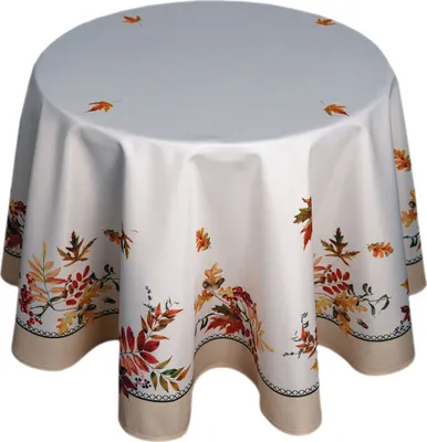 Produktbild von Tischdecke mit Druckmotiv Herbstblätter 150 cm rund