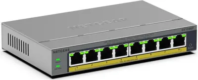 Produktbild von NETGEAR Easy Smart GS108EP - Switch - L3 - Smart - 8 x 10/100/1000 (PoE+) - Desktop, wandmontierbar - PoE+ (62 W)