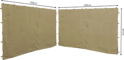 Produktbild von 2 Seitenteile 295x201cm für Pavillon Roma 3x3m Seitenwand Sand