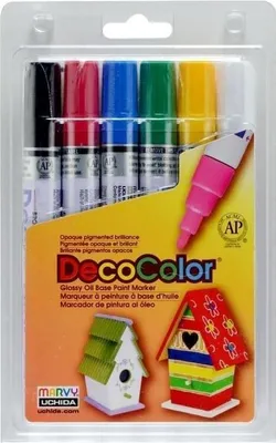 Obrázok produktu pre Marvy Decocolor Markers: zdobenie skla, keramiky a iných povrchov - 6 ks.