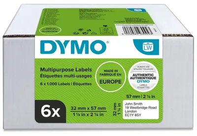 Image de Dymo Etiquettes multi-usage 32 x 57 mm blanc 6x 1000 pces