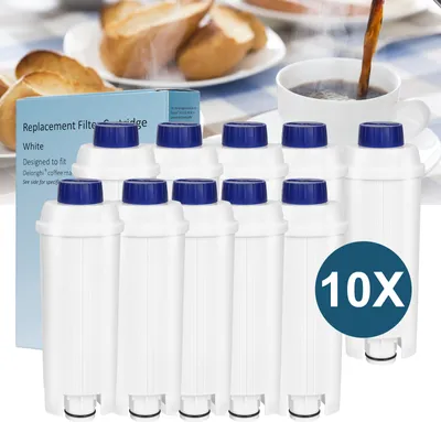 Produktbild von TolleTour 10er Set, Wasserfilter für DeLonghi Kaffeemaschinen, Aktivkohlekartusche Wasserfilter kompatibel mit ECAM, ESAM, ETAMKaffeemaschinen.