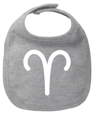 Produktbild von Huuraa Baby Lätzchen Widder Sternzeichen Zeichen Heather Grey Klettverschluss  Baumwolle Latz Geschenkidee