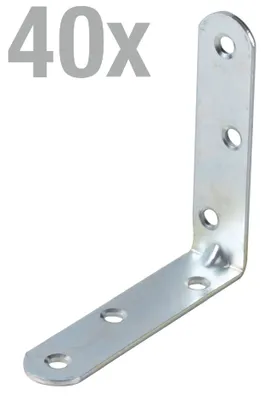 Produktbild von Alberts 40 x Stuhlwinkel 80 x 80 x 19 mm – verzinkt, Möbelwinkel, Holzwinkel & Eckwinkel