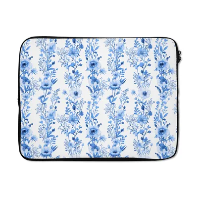 Produktbild von MuchoWow® Laptop Hülle 15 Zoll Blumen - Anemone - Blau - Muster Laptoptasche - Laptoptasche - Sleeve - Rundum-Schutz
