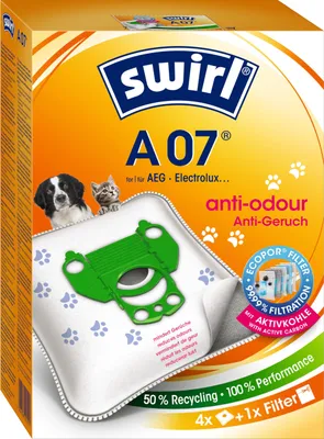 Immagine prodotto di Swirl A 07 Sacchetto per aspirapolvere con filtro antiallergeni per aspirapolvere AEG (confezione da 1)