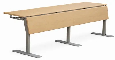 Image de Bureau modulaire avec plateau en bois et structure métallique robuste