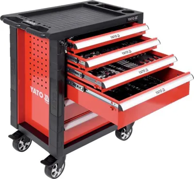 Produktbild von Serviceschrank Auf Rädern + Werkzeuge 177 Teile - Yt-55300