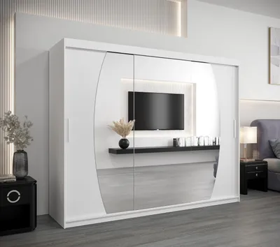 Obrázek produktu pro Šatní skříň NATALIE - šířka 250 cm, bílá