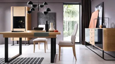 Immagine prodotto di Hochwertes Wohnzimmer Möbel Set Vitrine + Esstisch + Sideboard Kommode Kommoden