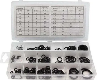 Image de Jeu Joints Toriques Nitrile Métrique Assortiment Complet 225 Pcs, Résistant Huiles Et Carburants - Perel