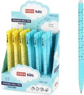 Obrázek produktu pro EASY Kids EASYWAY Gumovací kuličkové pero, modrá náplň, 0,5 mm, 24 ks v balení, modré-žluté