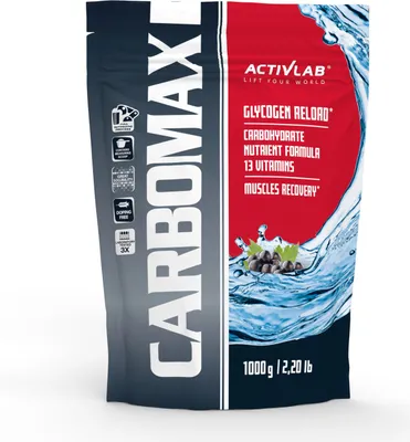 Produktbild von Activlab Carbomax 1000g, Regeneration, Kohlenhydrate, Vitamine, Mineralien - Schwarze Johannisbeere