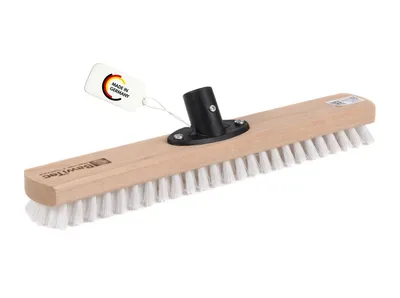 Produktbild von Allzweck Schrubber 40cm Breit QuickFix Stielhalter weiße ppn-Borsten Scheuerbürste Grossraumschrubber Bodenschrubber ohne Stiel Holzschrubber