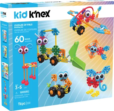 Produktbild von Kid K'NEX 85701 60 Model Oodles of Pals Building Set, Kids Craft Set with 116 Pieces, Educational Toys for Kids, Fun and Colourful Building Toys for Boys and Girls, Construction Toys for 3 Year Olds +