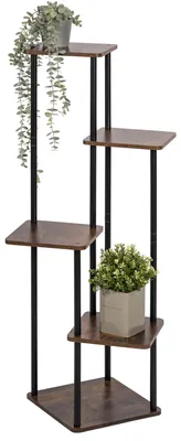 Image de eluno support pour plantes, étagère à fleurs avec 5 étagères en bois MDF  et métal