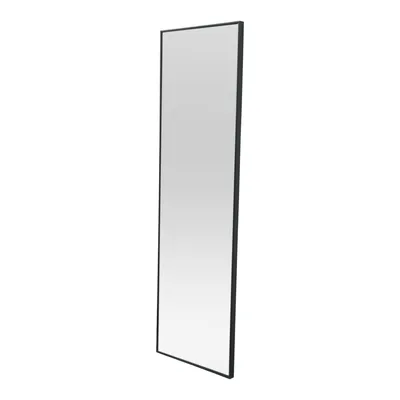 Produktbild von Türspiegel 'Lesina' mit Hängehaken Aluminiumrahmen 120x37cm Schwarz