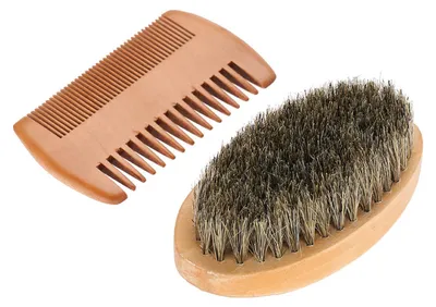 Produktbild von Männer Bart Schnurrbart Oval Pinsel Kamm Gesichts Rasieren Reinigung Pflege Kit